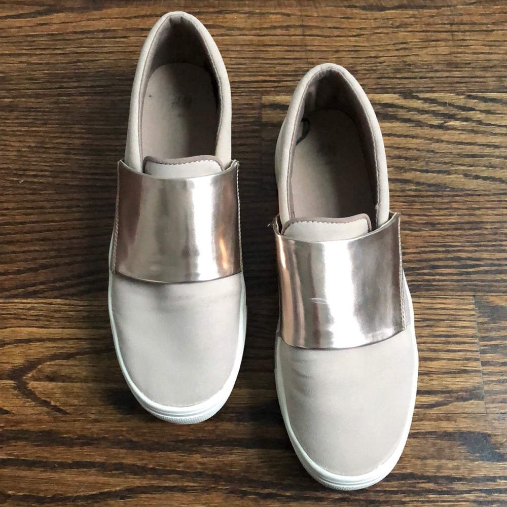 H&M Women’s Metallic Pink Slip On Sneakers